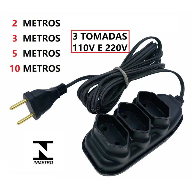 Extensão Elétrica com 3 Tomadas.