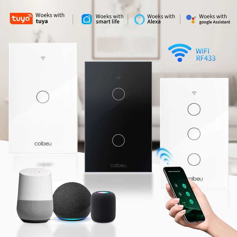 Tomada inteligente Wi-Fi com controle remoto e comando de voz via Alexa e Google Home.